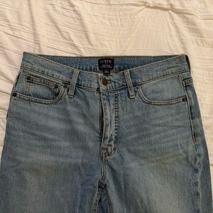 Mid rise flare crop jeans